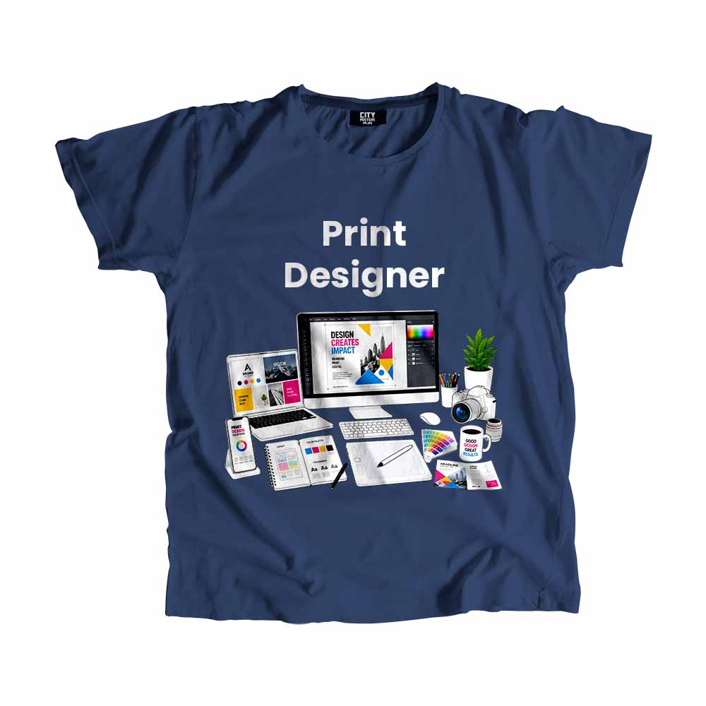 Print Designer Men Unisex T-Shirt (Navy Blue) Tech Innovation Unisex T-Shirt
