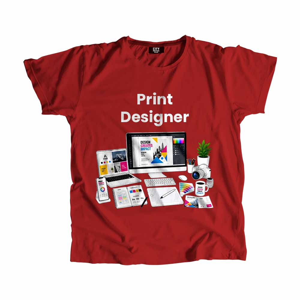Print Designer Men Unisex T-Shirt (Red) Tech Innovation Unisex T-Shirt