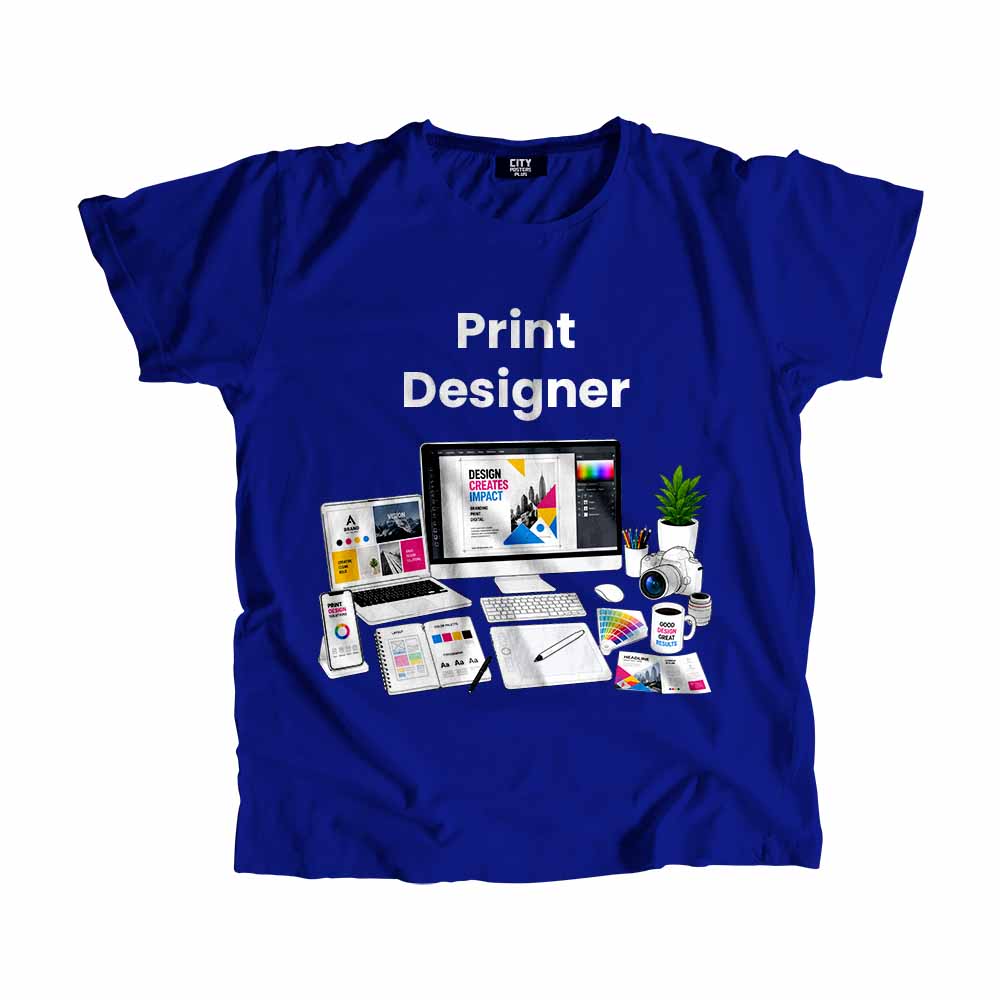 Print Designer Men Unisex T-Shirt (Royal Blue) Tech Innovation Unisex T-Shirt