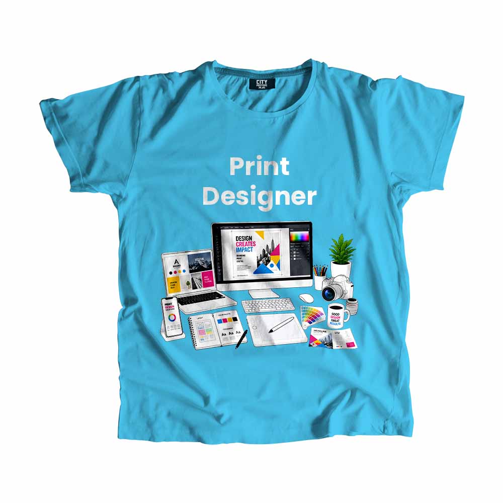 Print Designer Men Unisex T-Shirt (Sky Blue) Tech Innovation Unisex T-Shirt