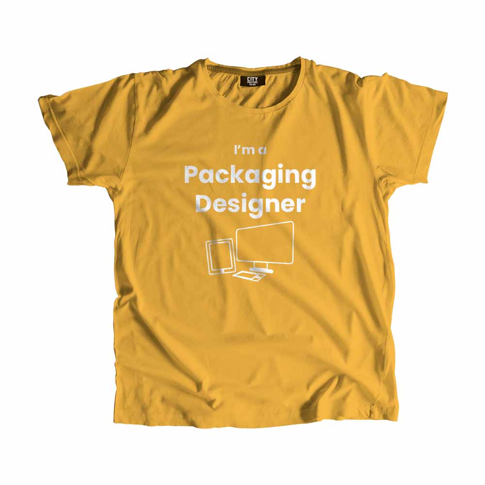 Packaging Designer Men Unisex T-Shirt (Golden Yellow)