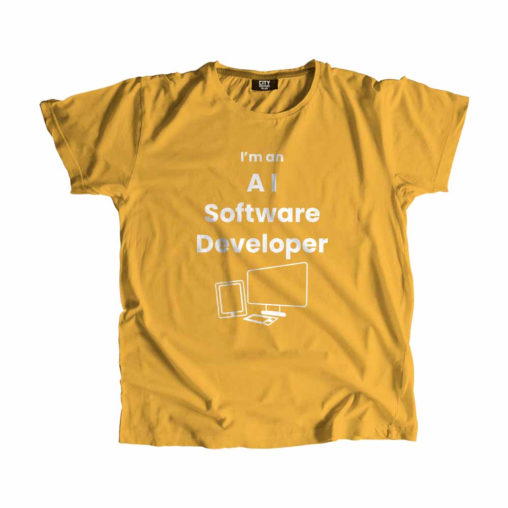 AI Software Developer Men Unisex T-Shirt (Golden Yellow)