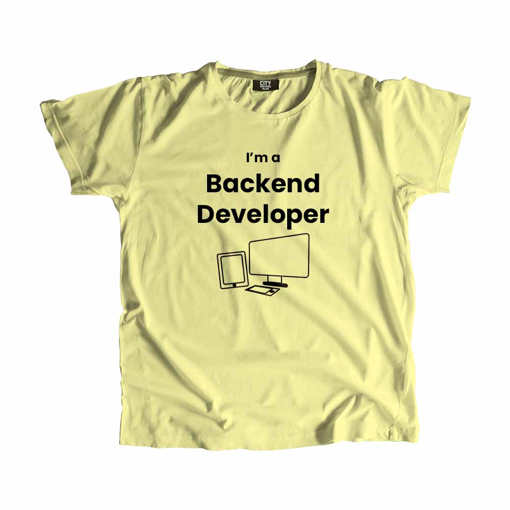 Backend Developer Men Unisex T-Shirt (Butter Yellow)