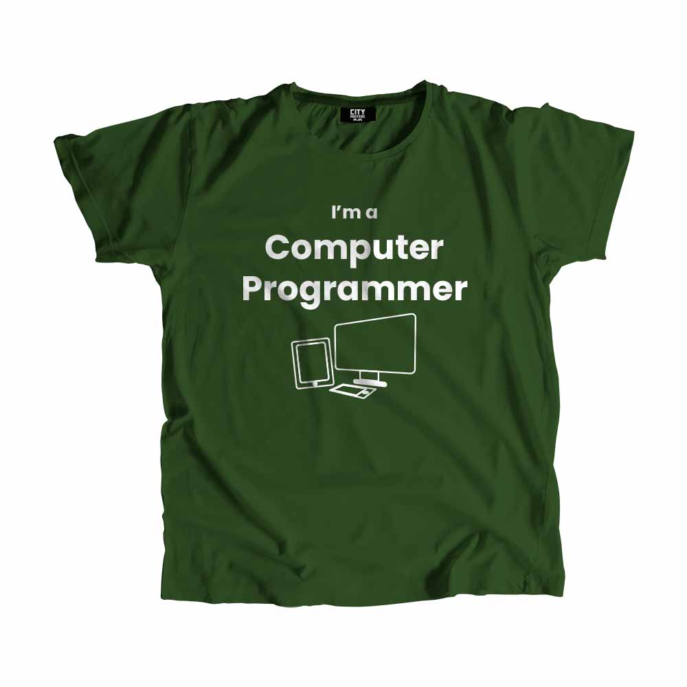 Computer Programmer Men Unisex T-Shirt (Olive Green)