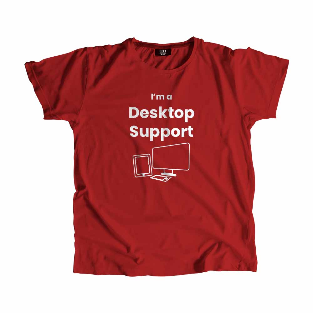 Desktop Support Men Unisex T-Shirt (Red)