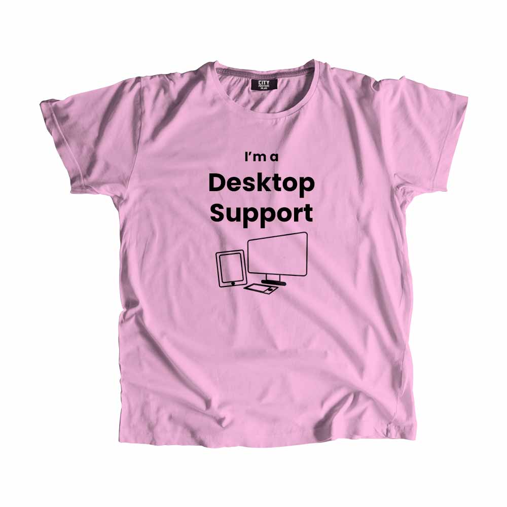 Desktop Support Men Unisex T-Shirt (Light Pink)