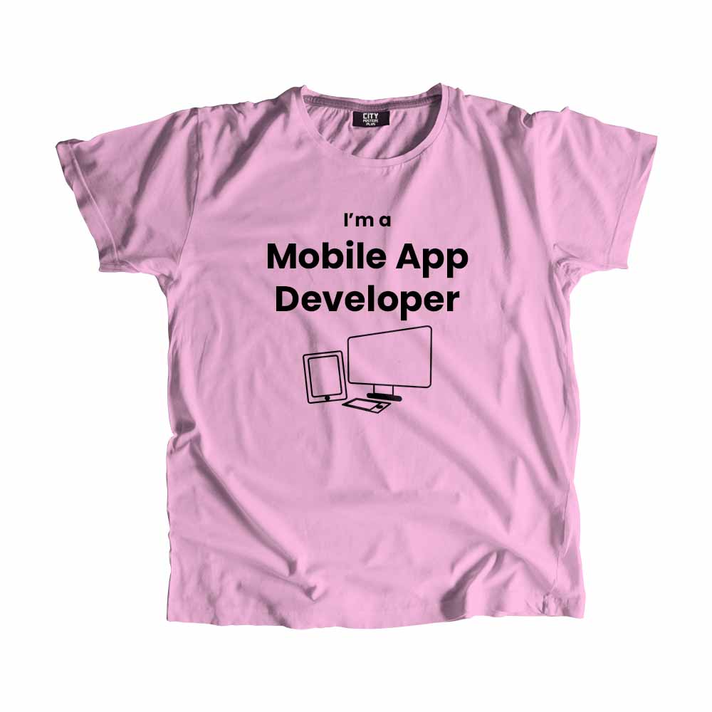 Mobile App Developer Men Unisex T-Shirt (Light Pink)