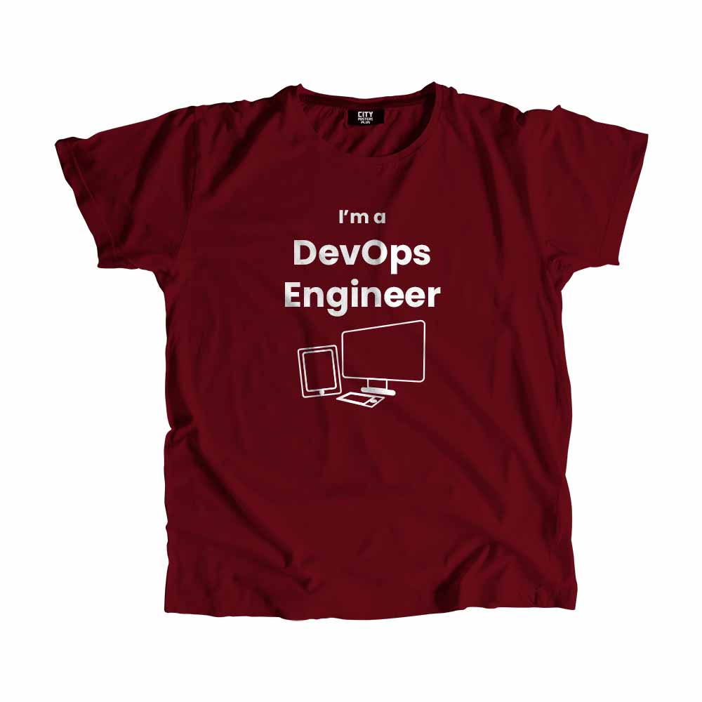DevOps Engineer Men Unisex T-Shirt (Maroon)