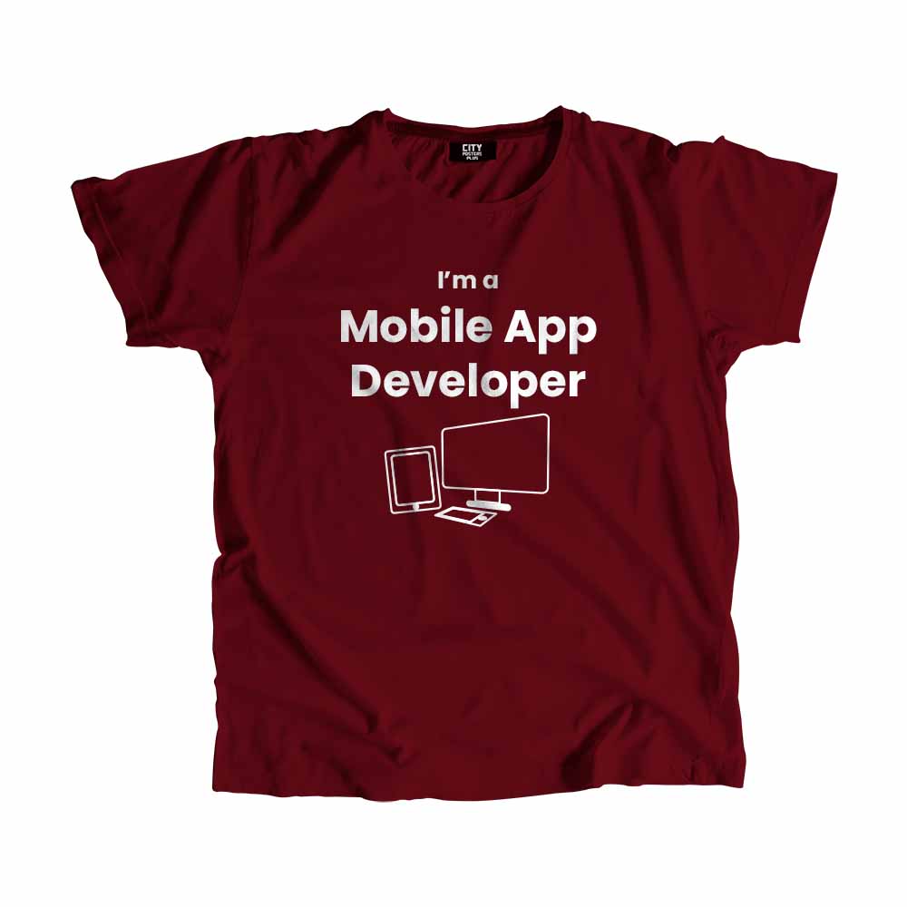 Mobile App Developer Men Unisex T-Shirt (Maroon)