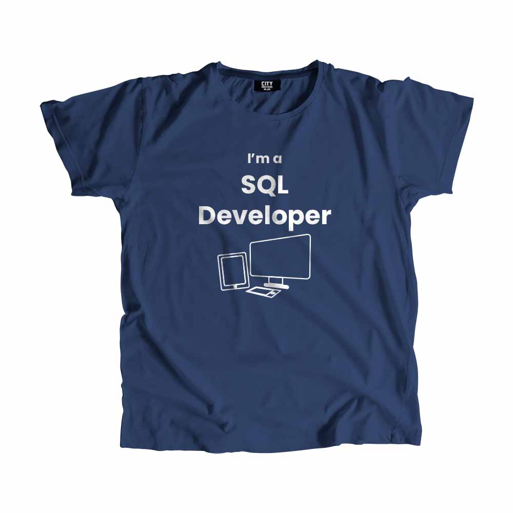 SQL Developer Men Unisex T-Shirt (Navy Blue)