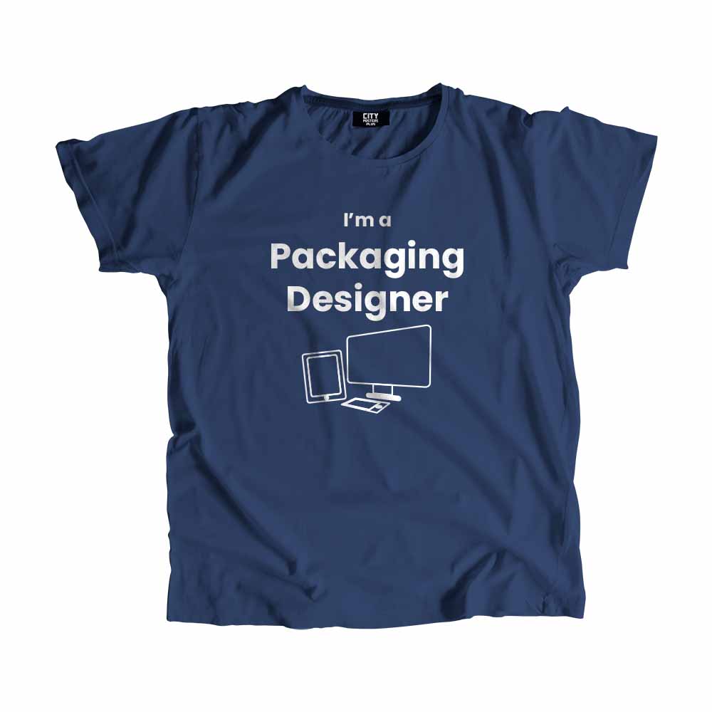 Packaging Designer Men Unisex T-Shirt (Navy Blue)