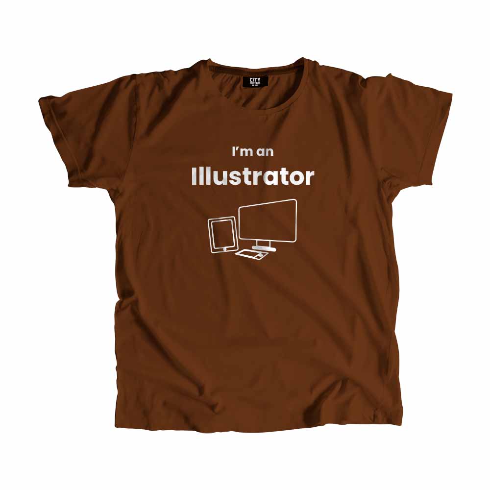 Illustrator Men Unisex T-Shirt (Brown)