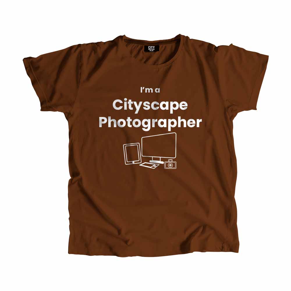 Cityscape Photographer Men Unisex T-Shirt (Brown)